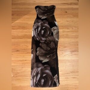 Windsor Black and Brown Floral Bodycon Maxi Dress